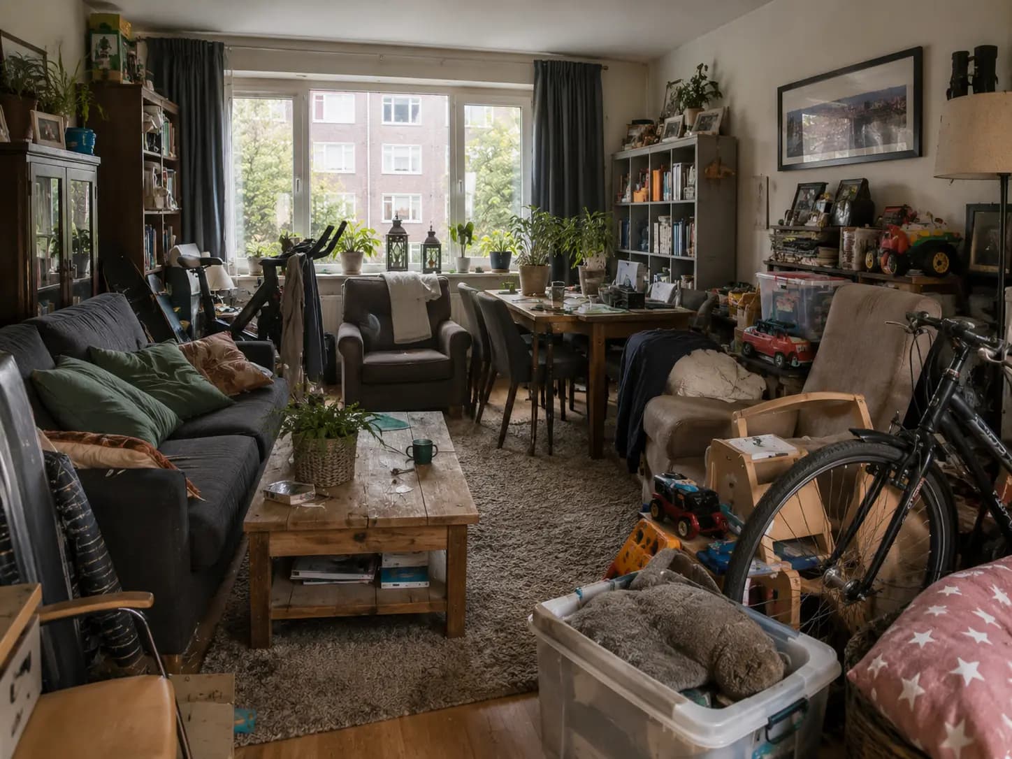 Volle woning die klein en druk oogt voor verkoop
